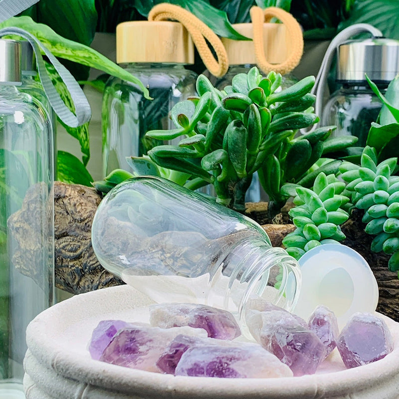 WWW - PRICING - Amethyst Shards Pod Crystal Water Bottle - water