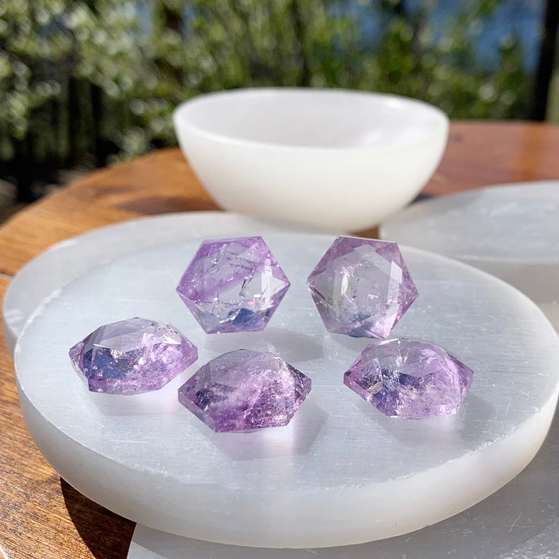 Amethyst Sacred Geometry Faceted Crystal - $5 Deal