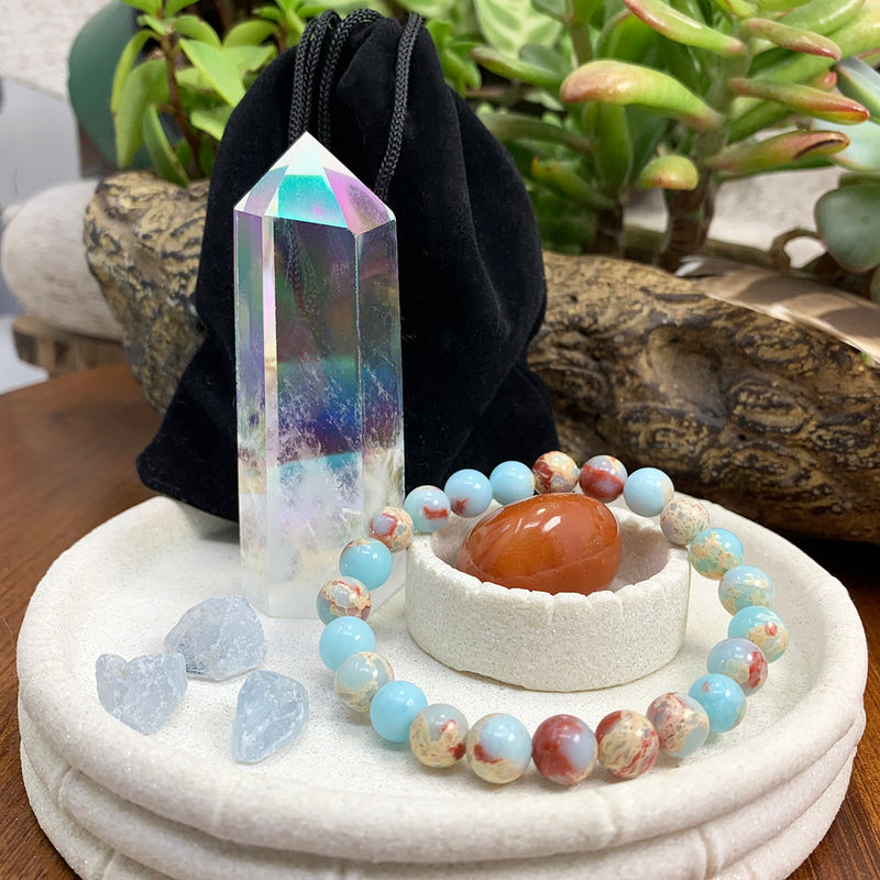 Σετ βραχιολιών Angel Aura & Azure Mala 👉 ΕΚΠΤΩΣΗ 75%.