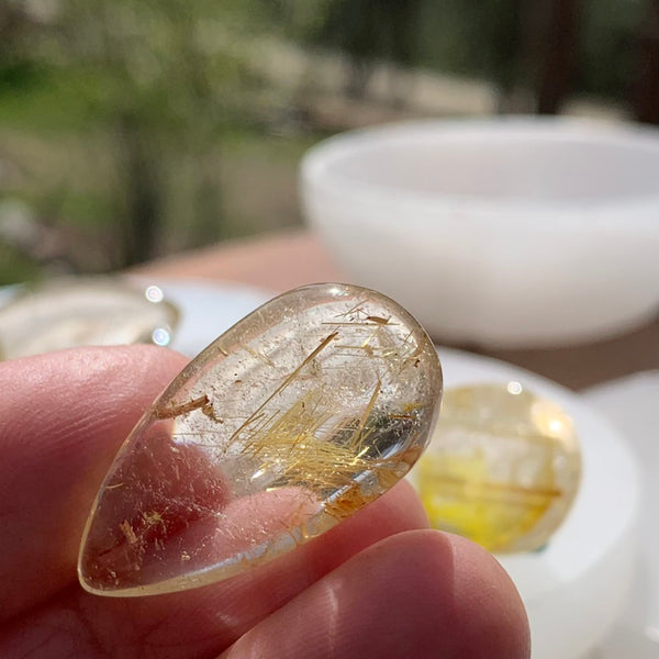 Angel Hair Rutilated Quartz Teardrop