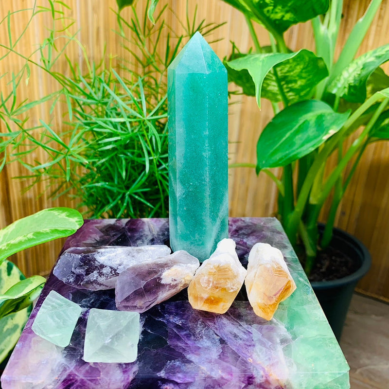 WORKING ON Aventurine Citrine Fluorite Amethyst Manifesting Set - Aventurine Citrine Amethyst Gree Fluorite - Gift Cards