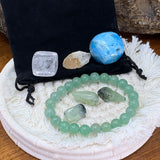 Aventurine Mala Armband Prosperity Pouch Set