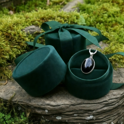 Κολιέ μενταγιόν Z ARRON DESIGN Serenity Moonstone από χάλκινο σύρμα