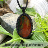 Bloodstone Macrame hänge halsband