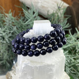 Mala Blue Sandstone Bracelet With Velvet Pouch