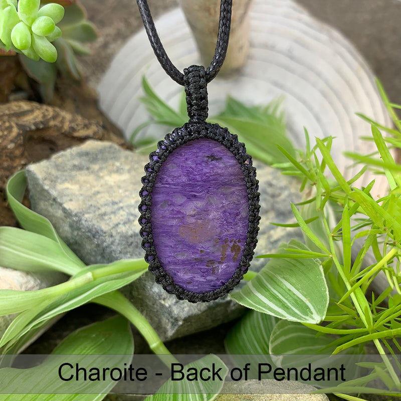 Charoite Macrame hänge halsband