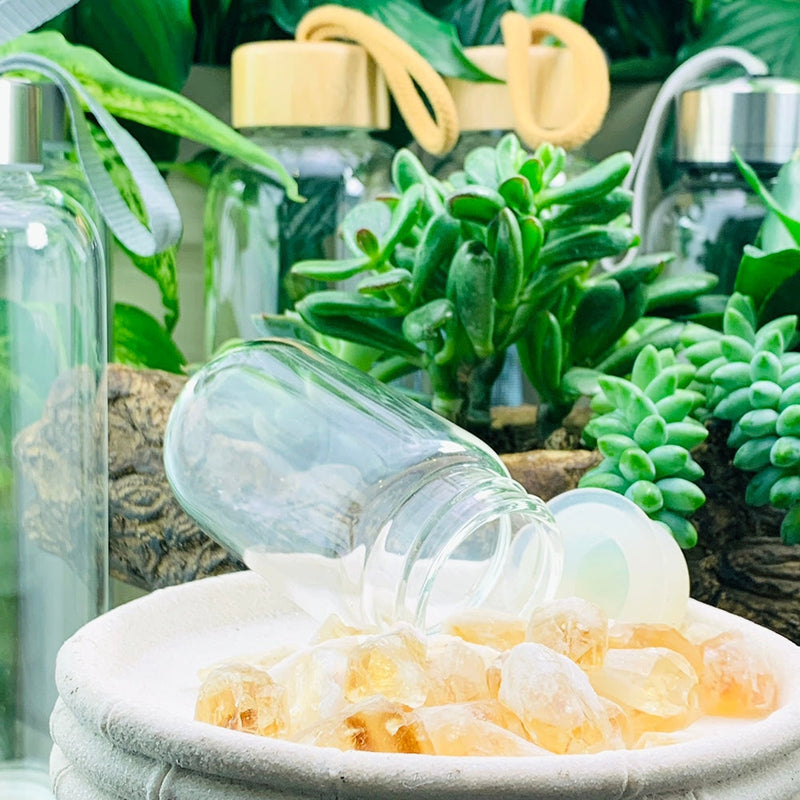 WWW - PRICING - Citrine Shards Gem Pod Crystal Water Bottle - water