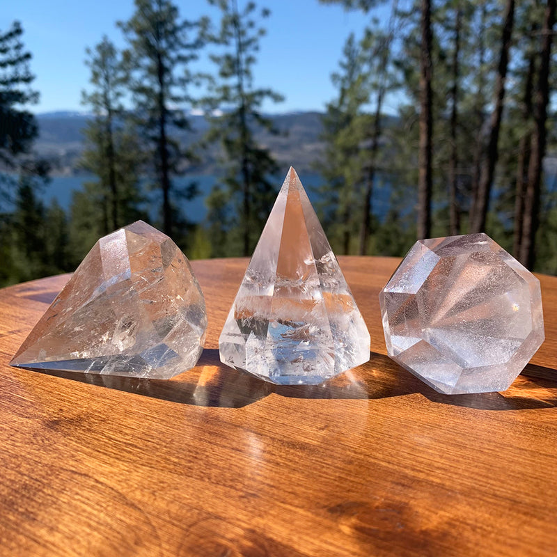 Clear Quartz Diamond Cut Crustal