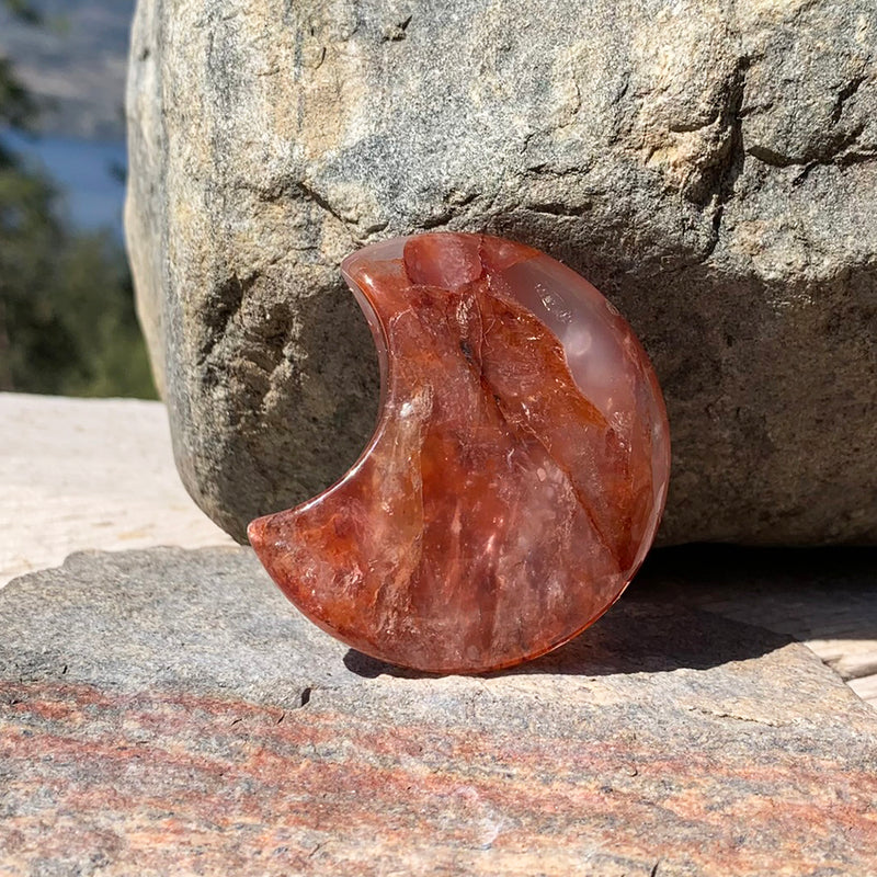 Red Jaspis Crescent Moonstones