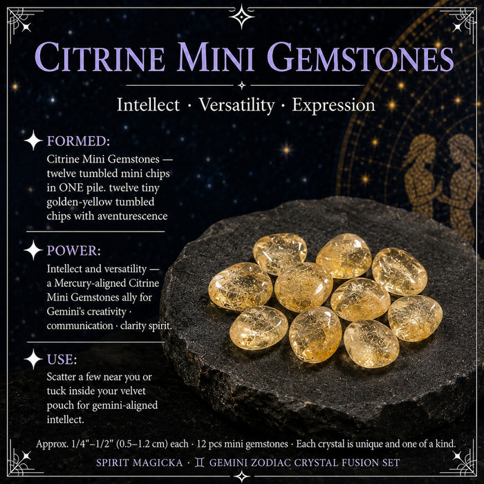 A small pile of tumbled golden citrine mini gemstones