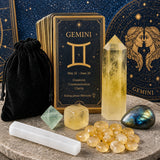 ♊ Gemini - 21 maj - 20 juni - Zodiac Crystal Fusion Set med påse