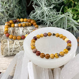 Βραχιόλι Mala Golden Mookaite Jasper με βελούδινο πουγκί