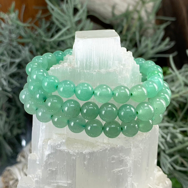 Βραχιόλι Mala Green Aventurine με βελούδινο πουγκί