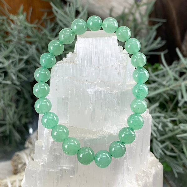 Βραχιόλι Mala Green Aventurine με βελούδινο πουγκί