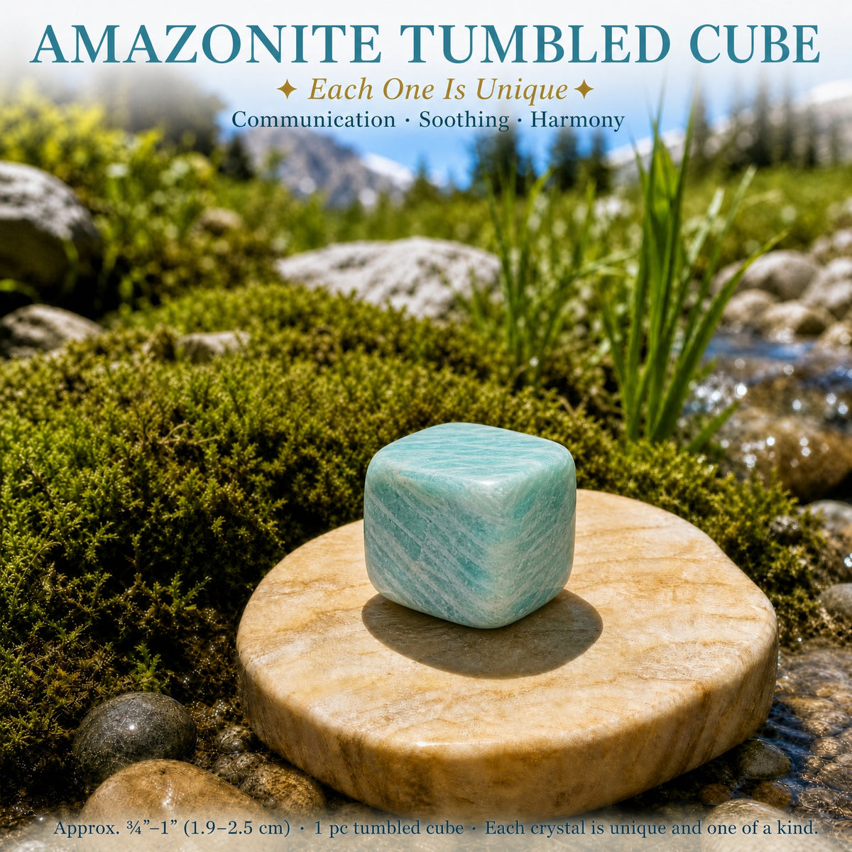 Amazonite Tumbled Cube