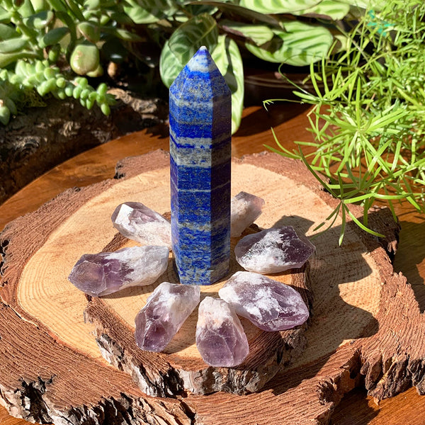 8-Piece Lapis Lazuli + Amethyst Set