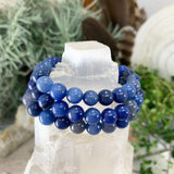 Βραχιόλι Mala Blue Aventurine με βελούδινο πουγκί