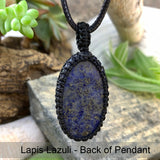 Lapis Lazuli Macrame hänge halsband