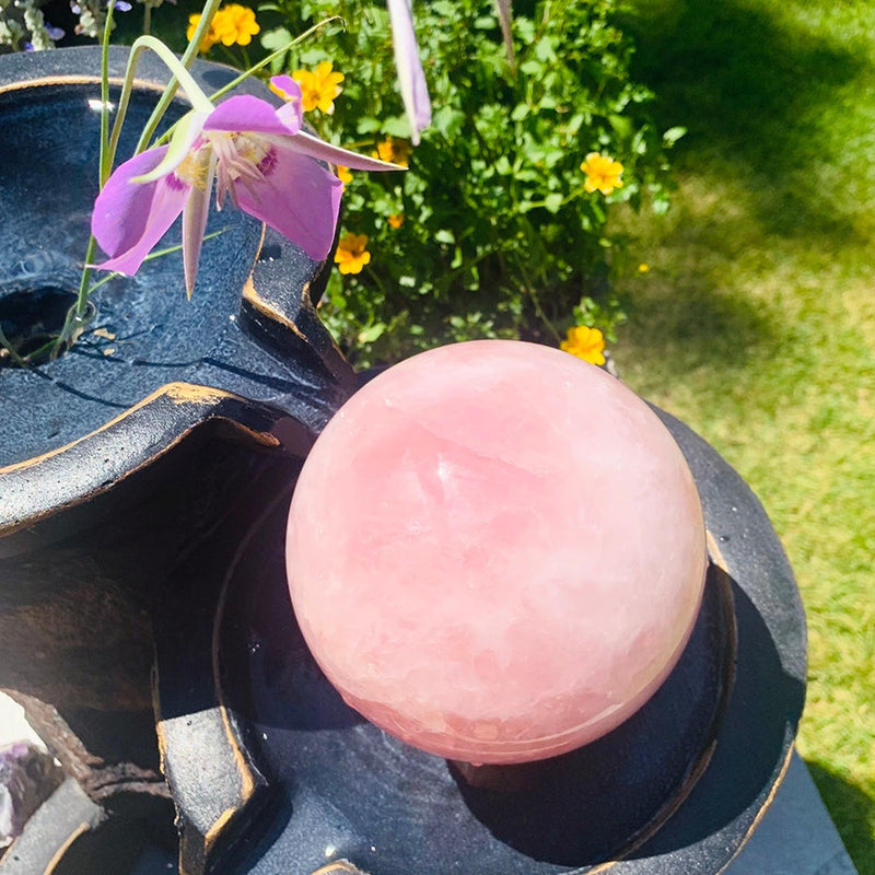 Large Rose Quartz Sphere - sphere