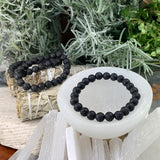 Βραχιόλι Mala Lava Stone With Velvet Pouch