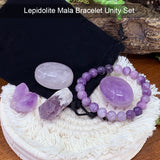 Lepidolite Mala armband Unity Pouch Set