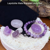 GRATIS GIVEAWAY! Lepidolite Mala armband Unity Pouch Set - (betala bara fraktkostnaden)