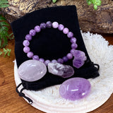 Lepidolite Mala armband Unity Pouch Set