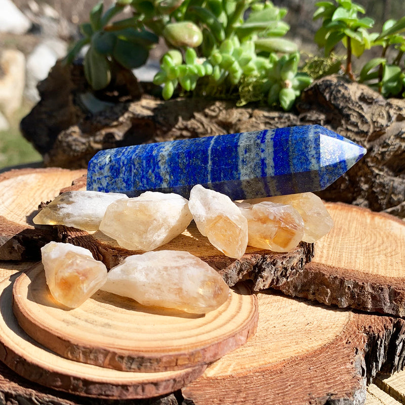 8-Piece Lapis Lazuli + Citrine Shards Set