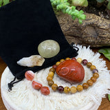 Golden Mookaite Mala Armband Empowerment Pouch Set