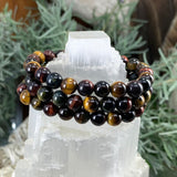 Mala Multicolor Tiger's Eye armband med sammetspåse