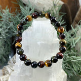 Mala Multicolor Tiger's Eye armband med sammetspåse