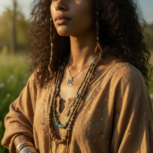 Κολιέ μενταγιόν Z ARRON DESIGN Serenity Moonstone από χάλκινο σύρμα