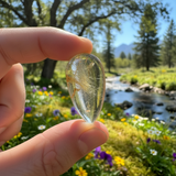 Angel Hair Rutilated Quartz Teardrop Cabochon