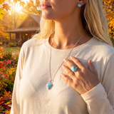 Z ARRON DESIGN Serenity Moonstone koppartråd hängande halsband