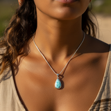 Larimar Teardrop Pendant Necklace