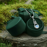 Moonstone Infinity Knot Silver Necklace