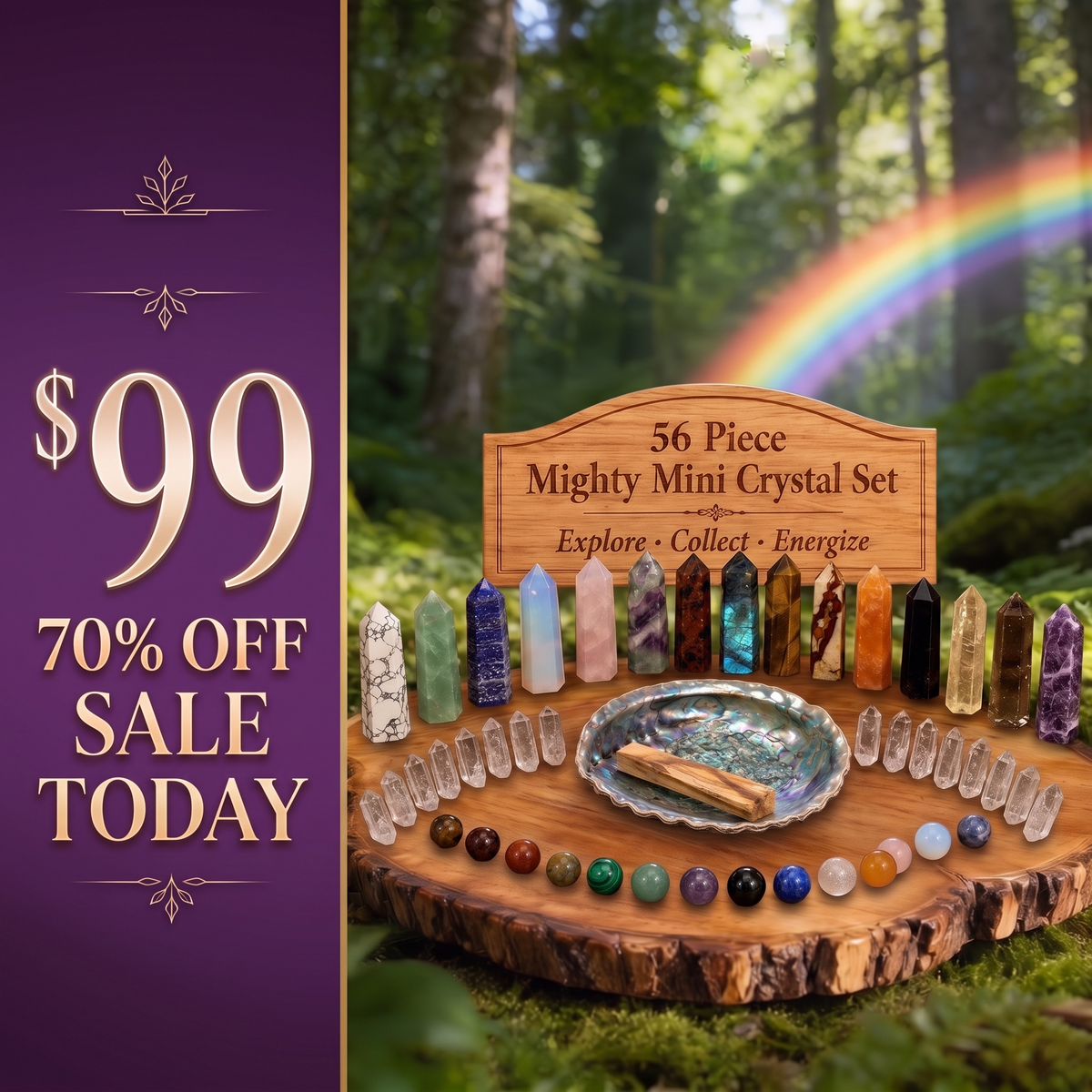 SALE TODAY- SAVE 70% -56 Piece Mighty Crystal Set