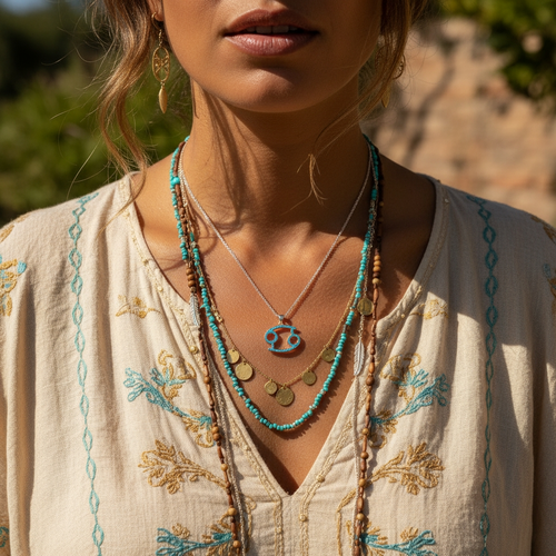 Κολιέ μενταγιόν Z ARRON DESIGN Serenity Moonstone από χάλκινο σύρμα