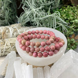 Βραχιόλι Mala Pink Rhodonite με βελούδινο πουγκί