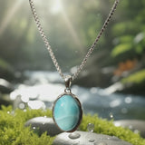 Larimar Wave Silver Necklace