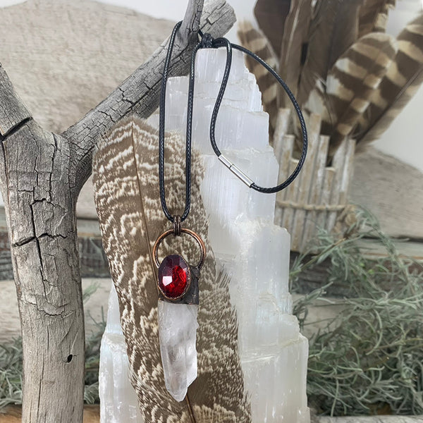 Quartz + Corundum Soldered Pendant