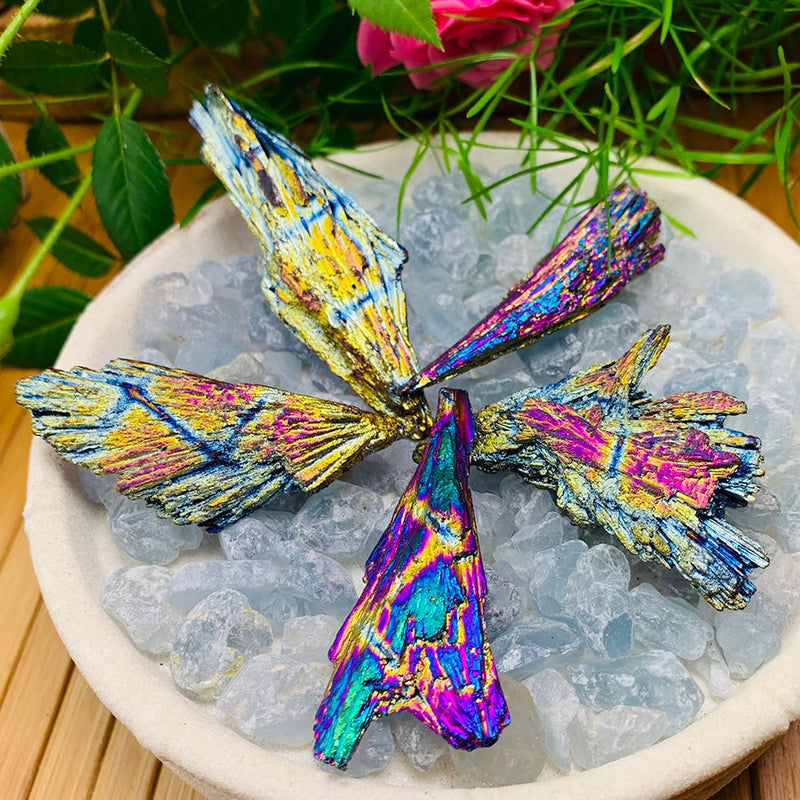 Rainbow Peacock Kyanite Fan - rawstone