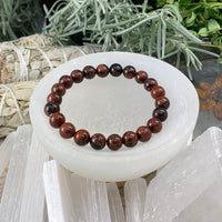 Mala-Armband aus rotem Obsidian mit Samtbeutel