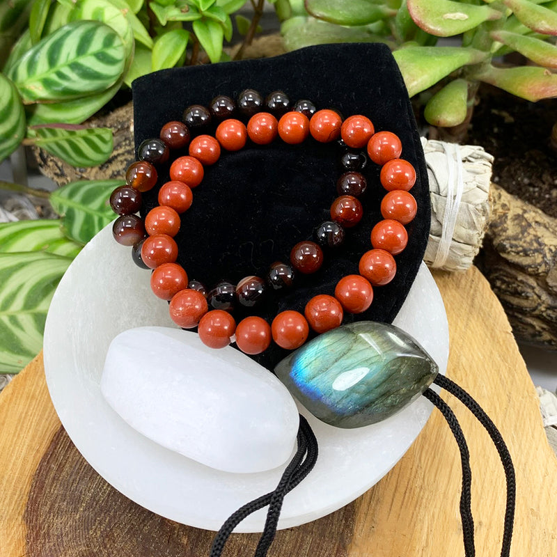 Root Chakra Mala Armband Set 🌈