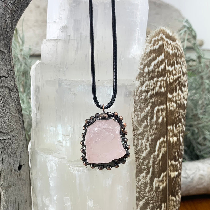 Rose Quartz Mjuklödd Hänge