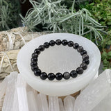 Mala Silver Obsidian Armband med sammetspåse