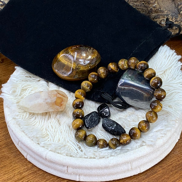 Σετ πουγκί Fortitude Βραχιόλι Tiger's Eye Mala