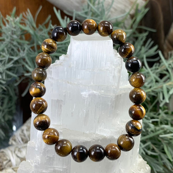 Βραχιόλι Mala Tiger's Eye με βελούδινο πουγκί