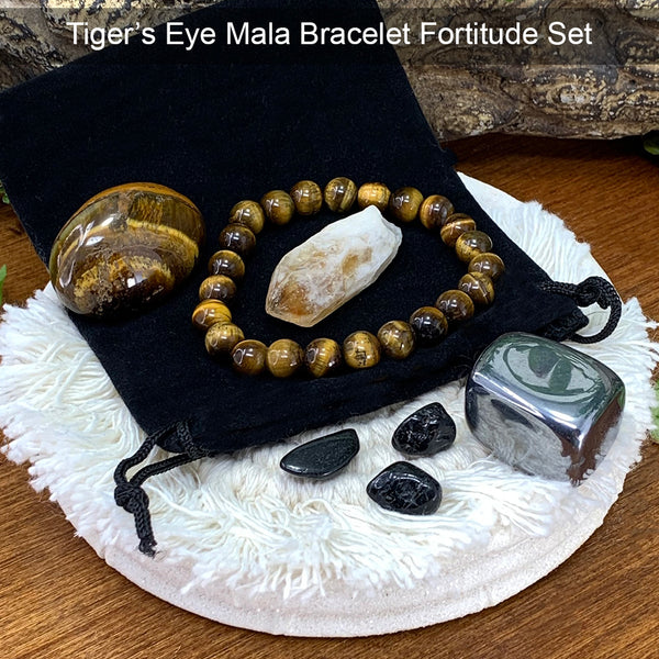 Σετ πουγκί Fortitude Βραχιόλι Tiger's Eye Mala