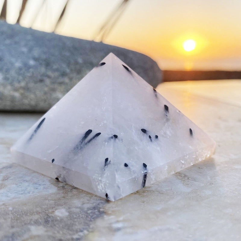 Tourmalated Quartz Pyramid - Medium - pyramids